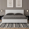 Łóżko podwójne 160x190 nowoczesny design białe z stelażem i wezgłowiem Demas Promocja