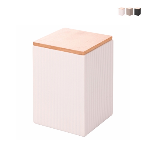 Duży pojemnik kuchenny 10x10x14,5 cm z kamionki z pokrywką 1080 ml Modern Promocja