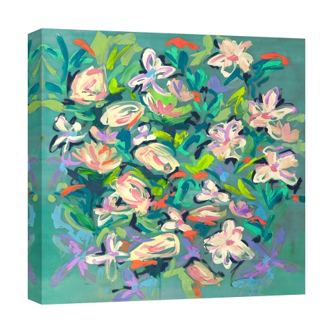 Abstrakcyjny obraz kwiatowy z nadrukiem kolorowym Waterlily Pond Kelly Parr Promocja