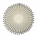 Zestaw 6 okrągłych podkładek na stół z pomponami, wzór geometryczny, 38 cm, kolor czarny Sprzedaż