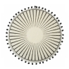 Zestaw 6 okrągłych podkładek na stół z pomponami, wzór geometryczny, 38 cm, kolor czarny Sprzedaż