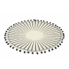 Zestaw 6 okrągłych podkładek na stół z pomponami, wzór geometryczny, 38 cm, kolor czarny Oferta