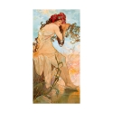 Obraz na płótnie canvas z kobietą i floralnym wzorem Lato Alphonse Mucha Oferta