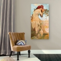 Obraz na płótnie canvas z kobietą i floralnym wzorem Lato Alphonse Mucha Sprzedaż