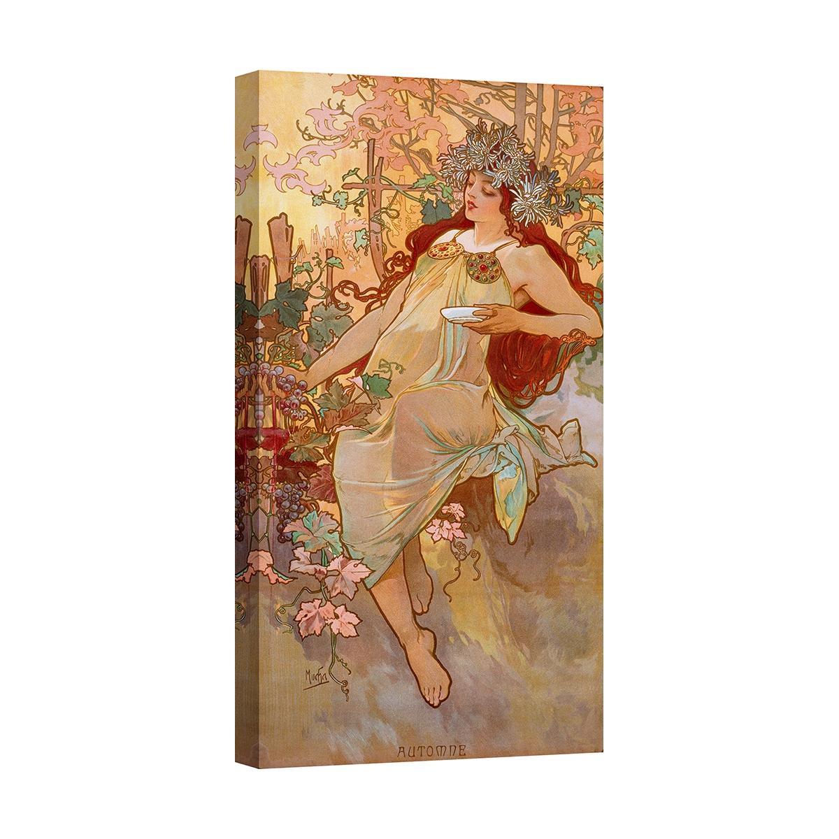 Obraz na płótnie kobieta Art Nouveau Jesień Alphonse Mucha Promocja Obraz na płótnie kobieta Art Nouveau Jesień Alphonse Mucha Promocja
