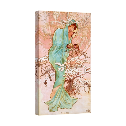 Obraz na płótnie kobieta styl secesyjny Zima Alphonse Mucha Promocja