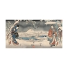 Obraz na płótnie - Zaśnieżony krajobraz z kobietą i mężczyzną Ando Hiroshige Oferta
