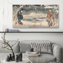 Obraz na płótnie - Zaśnieżony krajobraz z kobietą i mężczyzną Ando Hiroshige Sprzedaż