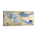Obraz na płótnie nowoczesny abstrakcyjny Blue Waves on Gold Haru Ikeda Promocja