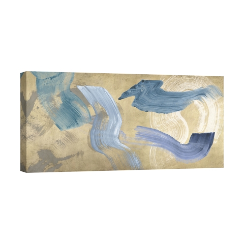 Obraz na płótnie nowoczesny abstrakcyjny Blue Waves on Gold Haru Ikeda Promocja