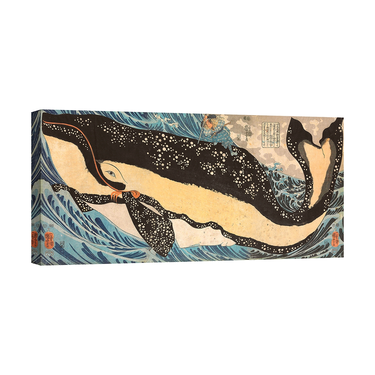 Obraz na płótnie Miyamoto zabija olbrzymiego wieloryba Kuniyoshi Utagawa Promocja Obraz na płótnie Miyamoto zabija olbrzymiego wieloryba Kuniyoshi Utagawa Promocja