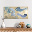 Obraz na płótnie nowoczesny abstrakcyjny Blue Waves on Gold Haru Ikeda Sprzedaż
