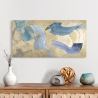 Obraz na płótnie nowoczesny abstrakcyjny Blue Waves on Gold Haru Ikeda Sprzedaż
