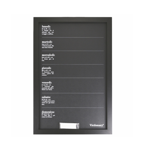Czarna pionowa tablica tygodniowa 40x60cm z kredami Victionary Week Promocja