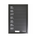 Pionowa czarna tablica tygodniowa 40x60cm z kredami Victionary Week Promocja