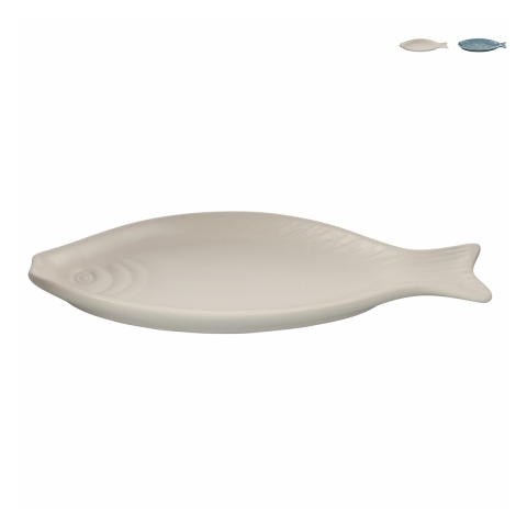 Talerz owalny do serwowania z ceramiki w stylu morskim 31x12,5 cm Kos Promocja