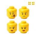 Zestaw 4 pojemników LEGO Storage Head Mini w formie głowy do układania stosu Promocja