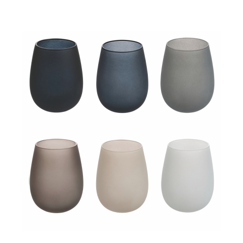 Zestaw 6 szklanek stołowych kropla 600ml szary Happy Hour Stones Promocja