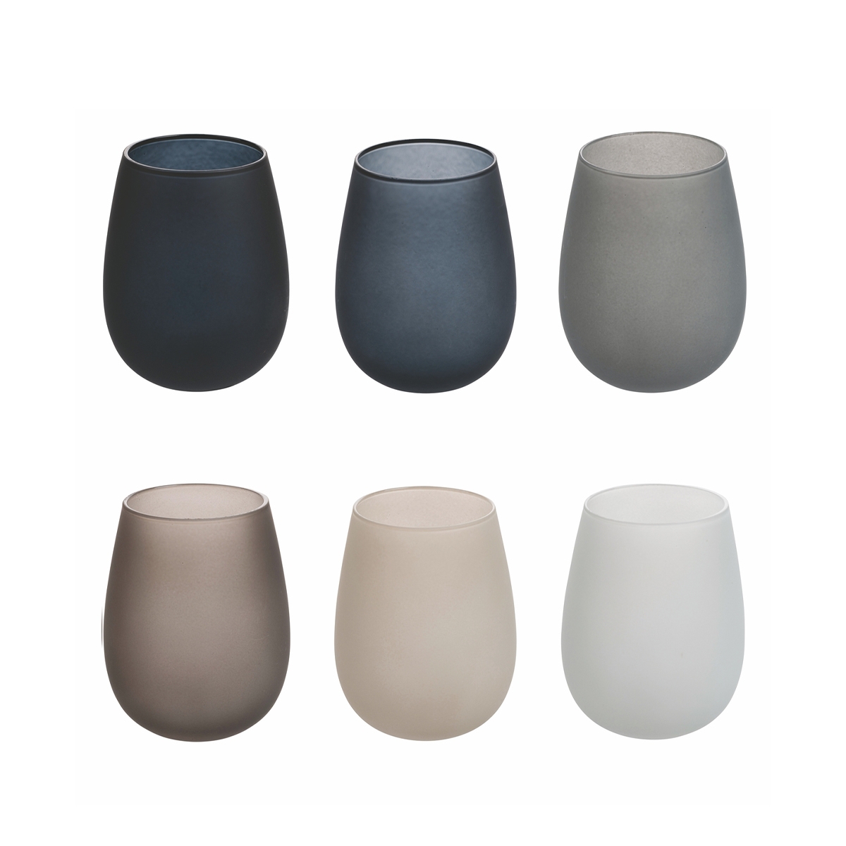 Zestaw 6 szklanek stołowych kropla 600ml szary Happy Hour Stones Promocja Zestaw 6 szklanek stołowych kropla 600ml szary Happy Hour Stones Promocja