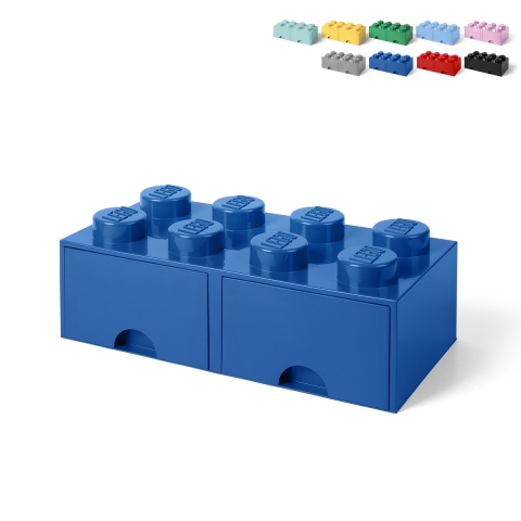 Pojemnik w kształcie klocka LEGO z 2 szufladami Brick Drawer 8 przycisków Promocja