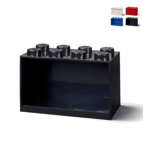 Pojemnik w kształcie klocka LEGO Brick Shelf z 8 guzikami, układany w stosy Promocja