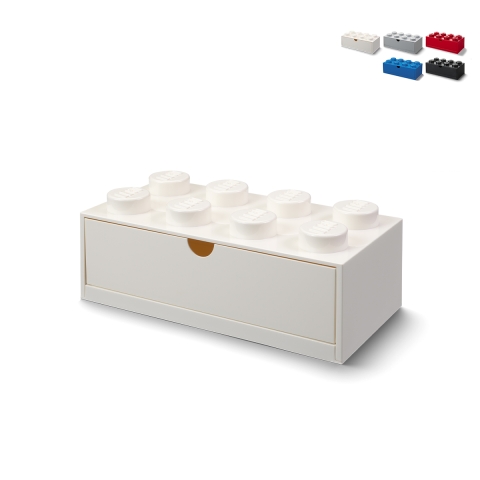 Pojemnik w kształcie klocka z szufladą LEGO Desk Drawer 8 wypustek Promocja