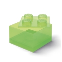 Przezroczysty pojemnik z pokrywką LEGO Brick 4 guziki Stan Magazynowy