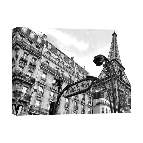 Czarno-biała grafika na płótnie Metropolitain Paris Pangea Images Promocja
