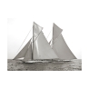 Czarno-biały wydruk na płótnie żaglówka Columbia & Shamrock 1901 Oferta