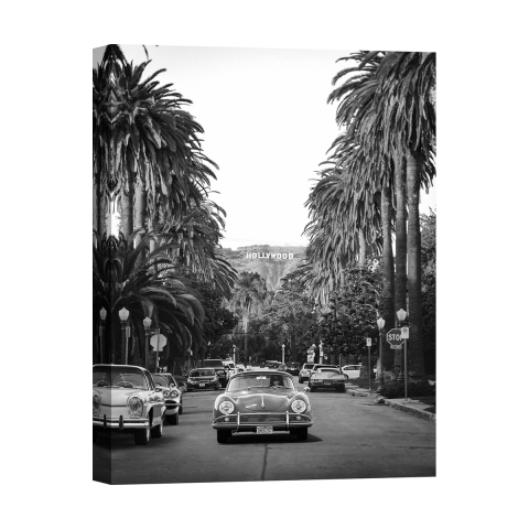 Czarno-biały obraz drukowany na płótnie Boulevard in Hollywood Promocja
