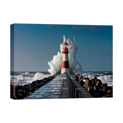 Obraz fotograficzny na płótnie Lighthouse in the Mediterranean Sea Promocja