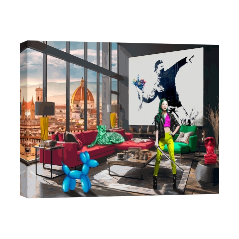 Nowoczesny obraz canvas pop art Surrealofts Firenze Gerard Madau Promocja