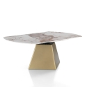 Rozkładany stół do jadalni o designerskim wyglądzie marmuru 160x160x75 Arvin Onice Cechy