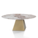 Rozkładany stół do jadalni o designerskim wyglądzie marmuru 160x160x75 Arvin Onice Środki