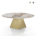 Rozkładany stół do jadalni o designerskim wyglądzie marmuru 160x160x75 Arvin Onice Stan Magazynowy