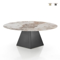 Rozkładany stół do jadalni o designerskim wyglądzie marmuru 160x160x75 Arvin Onice Promocja