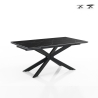 Stół rozkładany 90x160-220 z krzyżowymi nogami, efekt marmuru Ward Marble Promocja
