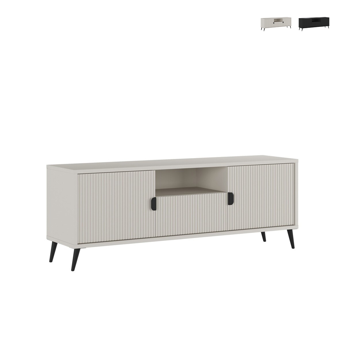 Niski stolik pod telewizor do salonu, 2 drzwi i szuflada 153x40x61 Danielle Promocja Niski stolik pod telewizor do salonu, 2 drzwi i szuflada 153x40x61 Danielle Promocja