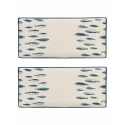 Zestaw 2 prostokątnych talerzy do serwowania z ceramiki 36x16 cm Marechiaro Promocja