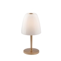 Lampa stołowa z metalu złoconego z białym kloszem szklanym Ares T Promocja