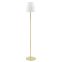 Lampa podłogowa z metalu w kolorze złotym z białym szklanym kloszem Ares PT Oferta