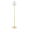 Lampa podłogowa z metalu w kolorze złotym z białym szklanym kloszem Ares PT Oferta