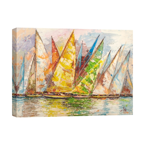 Obraz z łodziami drukowany na płótnie Regata di Primavera Luigi Florio Promocja