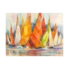Obraz nowoczesny na płótnie z łódkami Regata di colori Luigi Florio Oferta