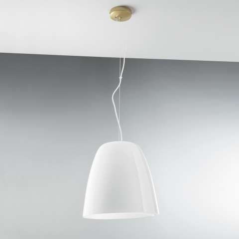 Lampa wisząca, metal złoty, klosz szklany Ares L1 Promocja