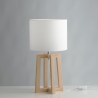 Lampa stołowa z naturalnego drewna z białym abażurem Berry LT Promocja