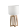 Lampa stołowa z naturalnego drewna z białym abażurem Berry LT Sprzedaż