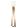 Lampa stojąca z naturalnego drewna z białym abażurem tkaninowym Berry PT Oferta