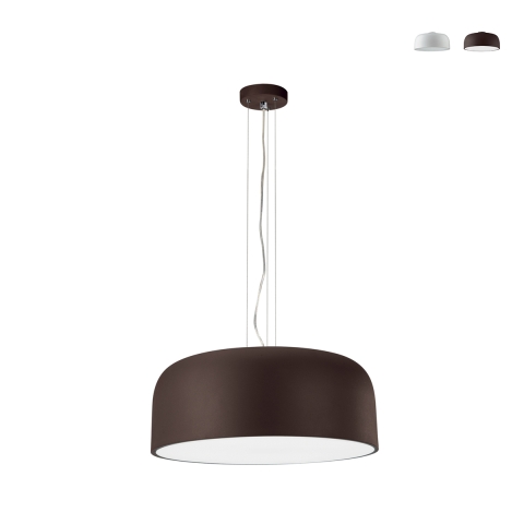 Żyrandol wiszący z okrągłym kloszem 52 cm metalowy Bistrot Promocja