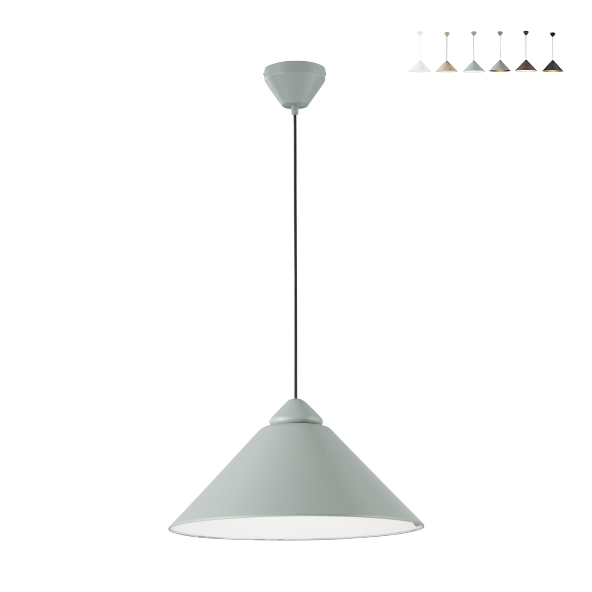 Nowoczesna lampa wisząca z metalu z kloszem stożkowym BigBang Promocja